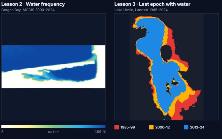 Example output of Earth Engine for Water Resources: a Short Course
