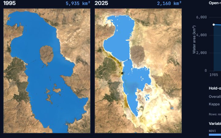 Lake Urmia water maps classified with Random Forest